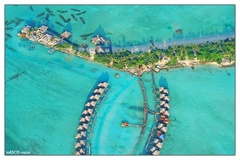 原住居民岛 空中鸟瞰Maldives居民岛